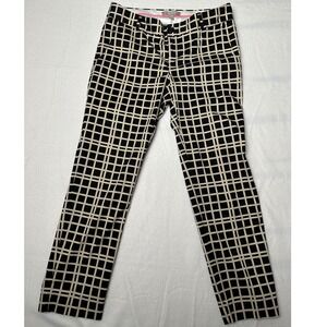 Banana Republic Hampton Pant Brown  White Grid‎ Career Casual Size 4